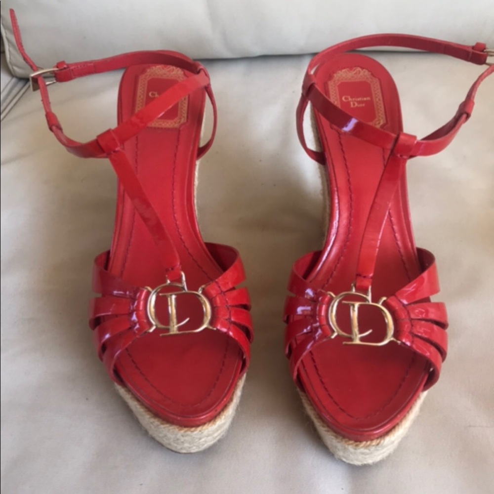 Dior red shoes platforms